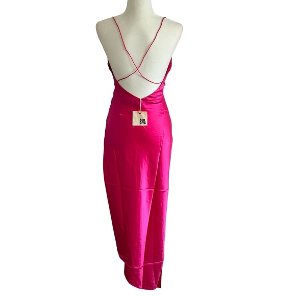 SER.O.YA Retrofete Emma Silk Dress Pink NWT - Picture 7 of 10